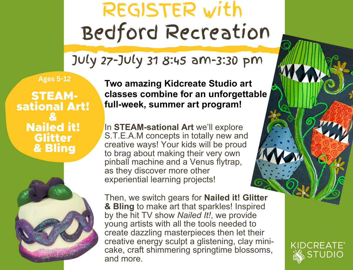 Bedford Rec STEAM-sational art & Glitter & Bling Graphic